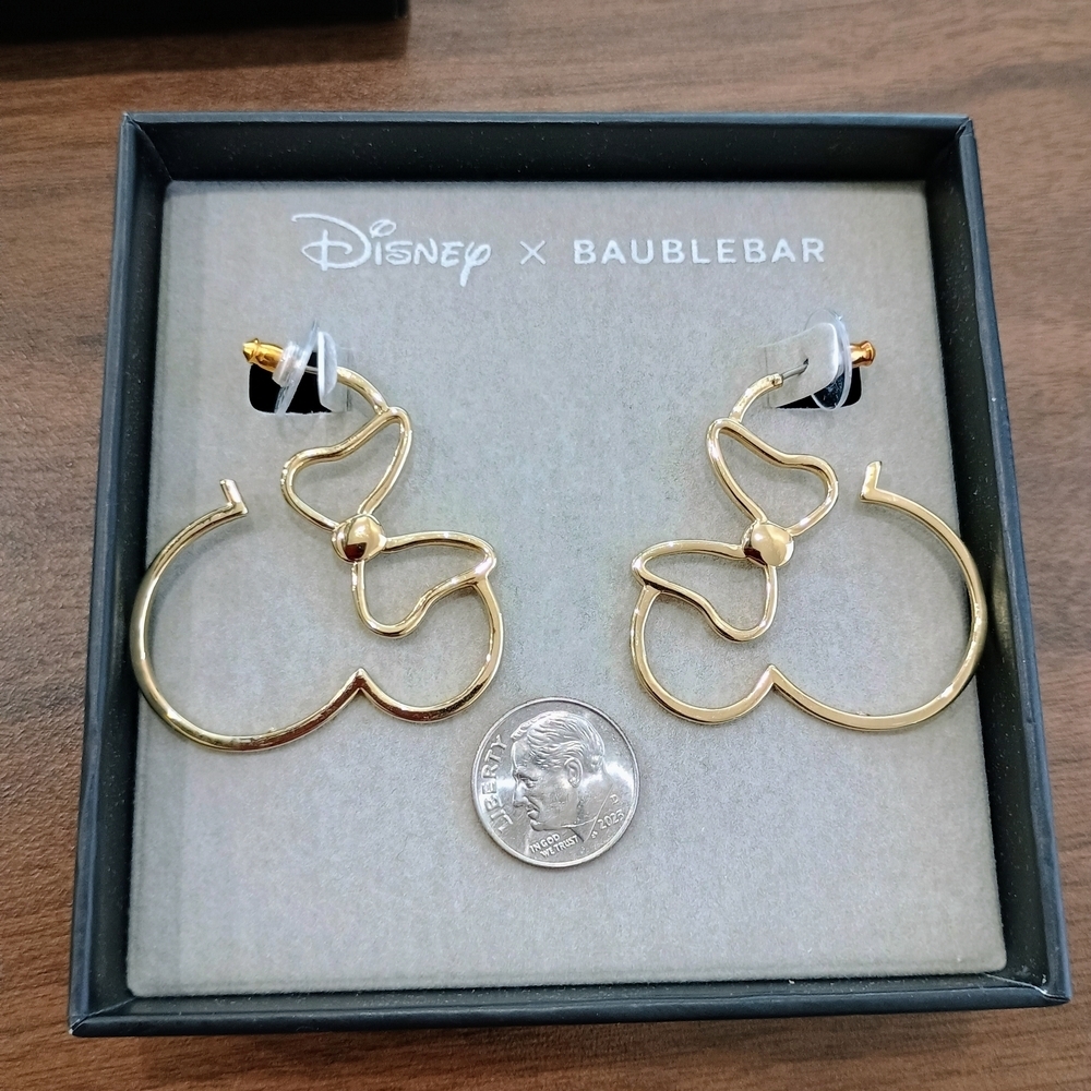Disney Minnie Mouse Gold  Earrings - Picture 2 of 4